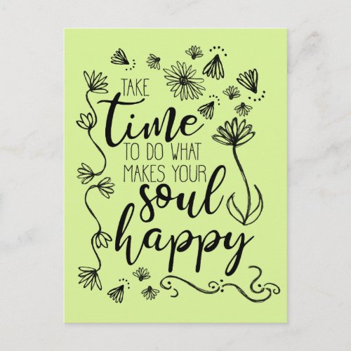 Soul Happy customise background colour Postcard