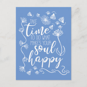 'Soul Happy' customise background colour Postcard