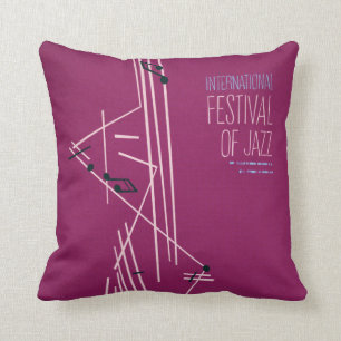 Soul International Festival of Jazz Editorial Throw Pillow