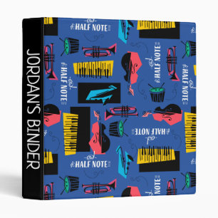 Soul   Jazz Instrument Pattern 3 Ring Binder