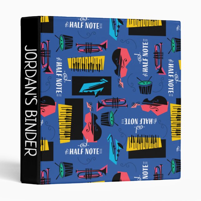 Soul | Jazz Instrument Pattern 3 Ring Binder (Front/Spine)