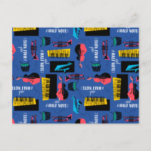 Soul Jazz Instrument Pattern Postcard