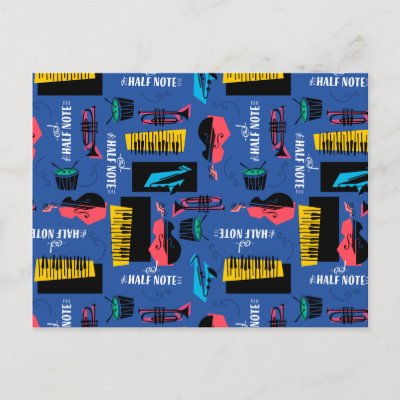 Soul | Jazz Instrument Pattern Postcard