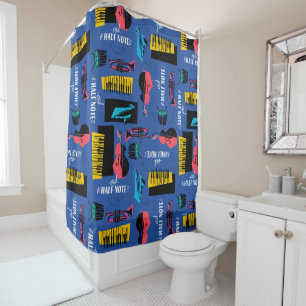 Soul   Jazz Instrument Pattern Shower Curtain