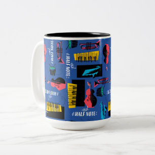 Soul Jazz Instrument Pattern Two-Tone Coffee Mug