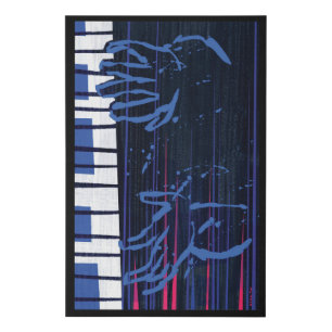 Soul Jazz Piano Editorial Art Faux Canvas Print