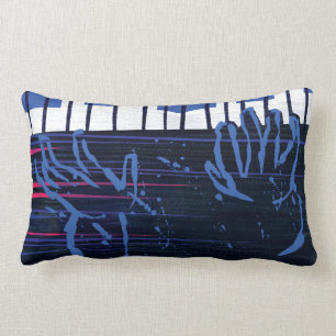 Soul Jazz Piano Editorial Art Lumbar Pillow