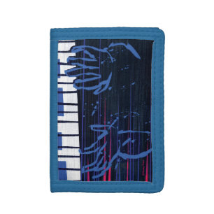 Soul Jazz Piano Editorial Art Tri-fold Wallet