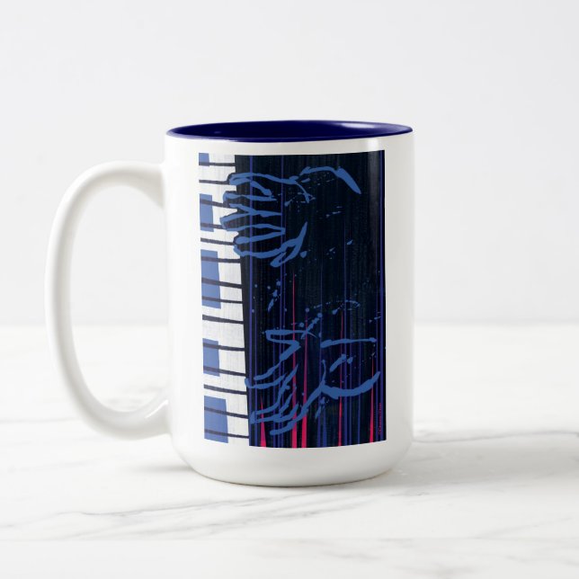 Soul | Jazz Piano Editorial Art Two-Tone Coffee Mug (Left)