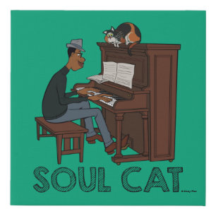 Soul   Joe & Mr. Mittens at the Piano Faux Canvas Print