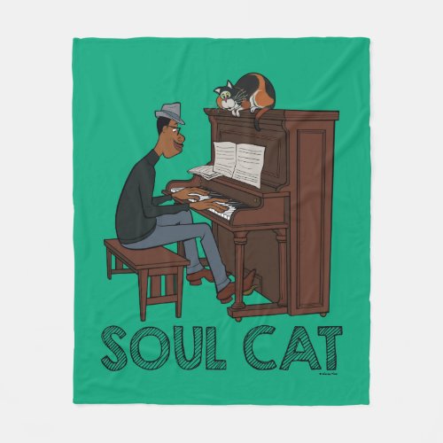 Soul  Joe  Mr Mittens at the Piano Fleece Blanket