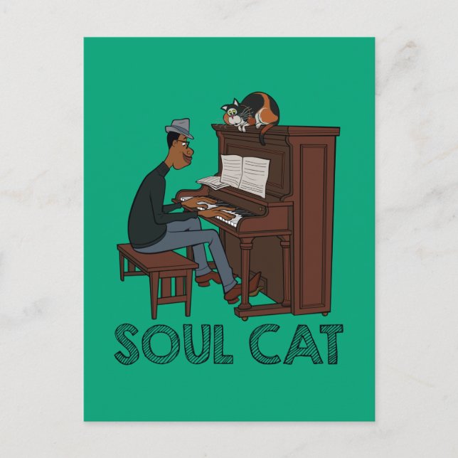 Soul | Joe & Mr. Mittens at the Piano Postcard (Front)
