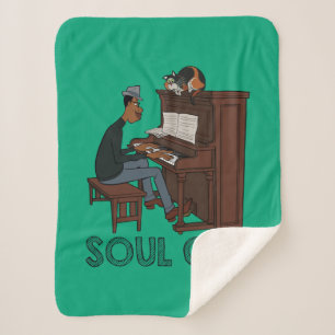 Soul Joe & Mr. Mittens at the Piano Sherpa Blanket