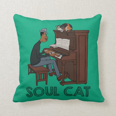 Soul | Joe &amp; Mr. Mittens at the Piano Throw Pillow