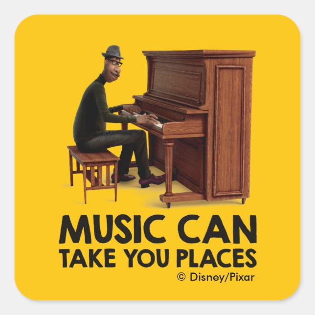 Soul | Joe - Music Can Take You Places Square Sticker (Front)
