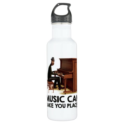 Soul  Joe _ Music Can Take You Places Stainless Steel Water Bottle