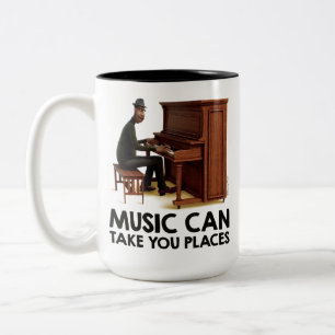 Soul   Joe - Music Can Take You Places Two-Tone Coffee Mug