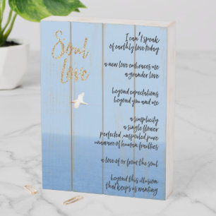 Soul Love Poem Hawaii Ocean & Bird Wooden Box Sign