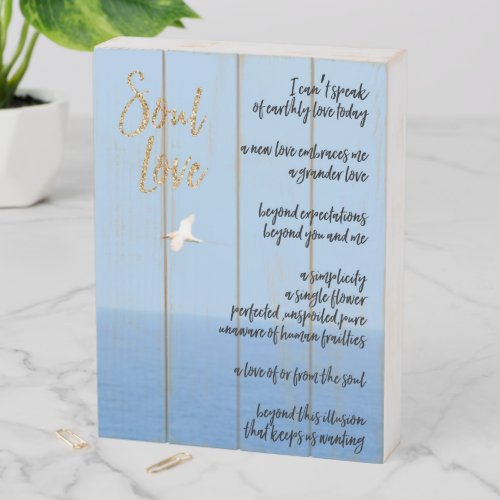 Soul Love Poem Hawaii Ocean  Bird Wooden Box Sign