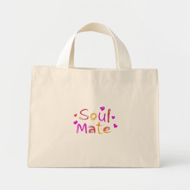 Soul Mate Digital Art Design Mini Tote Bag (Front)