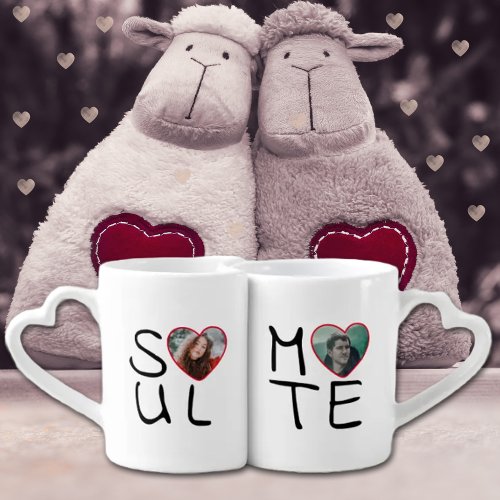 Soul Mate with your photos Valentines Day Coffee Mug Set