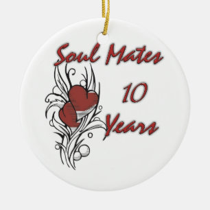 Soul Mates 10 Years Ceramic Ornament