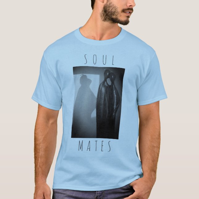 "Soul Mates" Candles Gray Black Charcoal Design T-Shirt (Front)