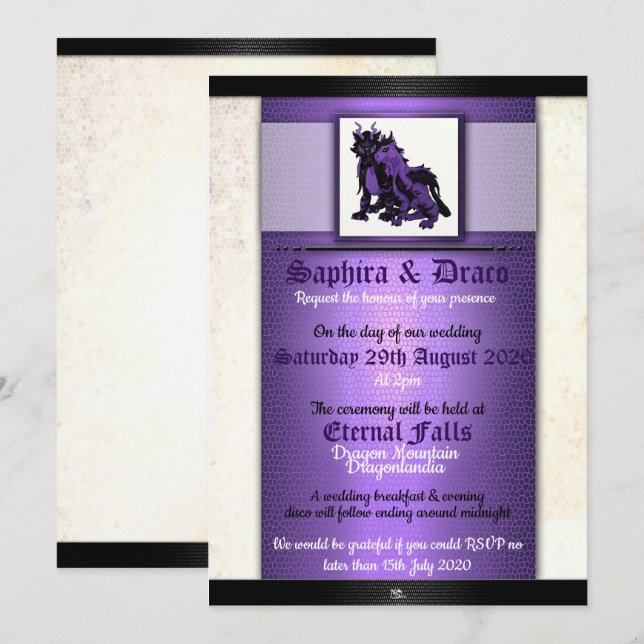 Soul Mates Dragon Wedding Invitations (Front/Back)