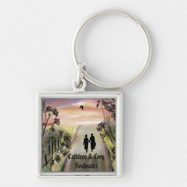"Soul Mates" personalized key ring"* Keychain (Front)