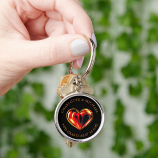 Soul Mates Two Hearts Beat As One Valentine Love Keychain