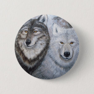 Soul Mates wolves Button