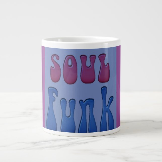 Soul Music Funky words graphics Giant Coffee Mug (Front)