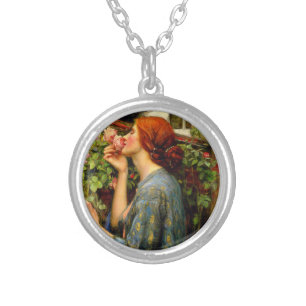 Soul of the Rose John William Waterhouse Silver Plated Necklace