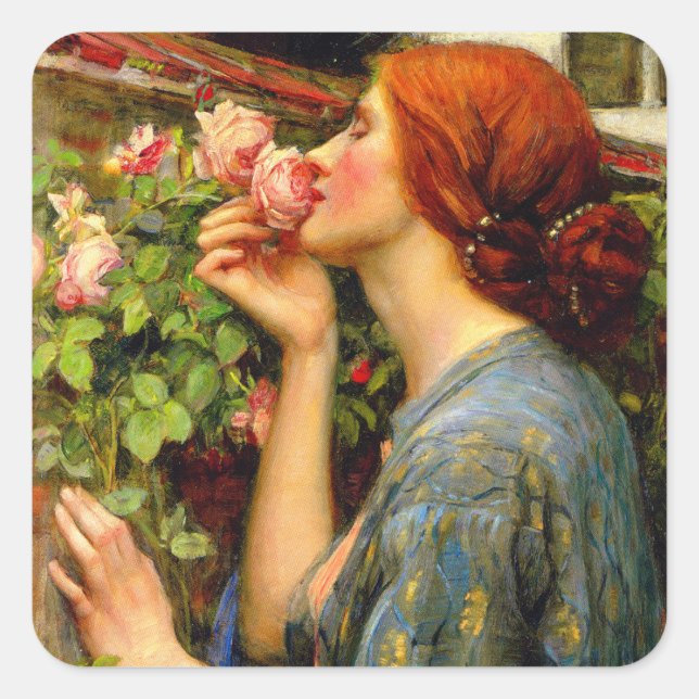 Soul of the Rose John William Waterhouse Square Sticker (Front)