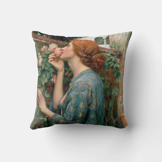 Soul of the Rose John William Waterhouse  Throw Pillow (Back)