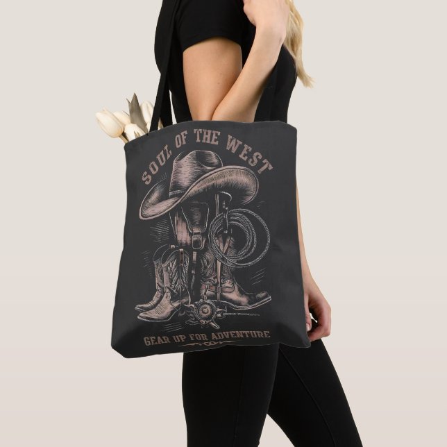 Soul of the West - Classic Cowboy Gear Tote Bag (Close Up)