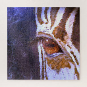 Soul of the zebra pastel contemporary animal art jigsaw puzzle