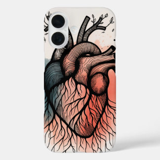 Soul Roots: Heart & Tree Minimalist iPhone 16 Case