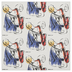 Soul   Saxophone Player Editorial Art Fabric