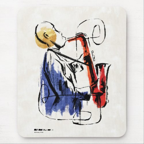 Soul  Saxophone Player Editorial Art Mouse Pad