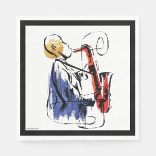 Soul   Saxophone Player Editorial Art Napkins