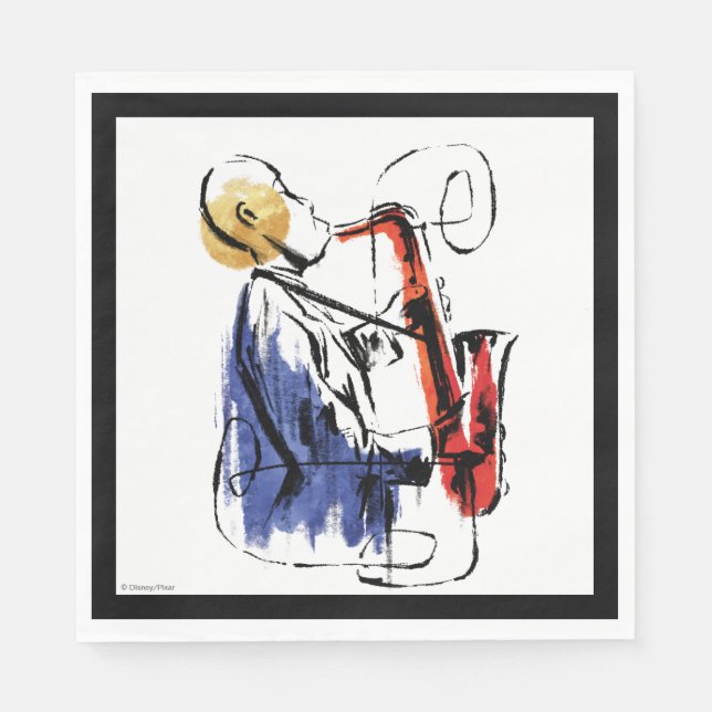 Soul | Saxophone Player Editorial Art Napkins (Front)