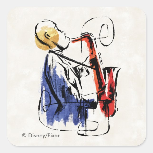 Soul | Saxophone Player Editorial Art Square Sticker (Front)