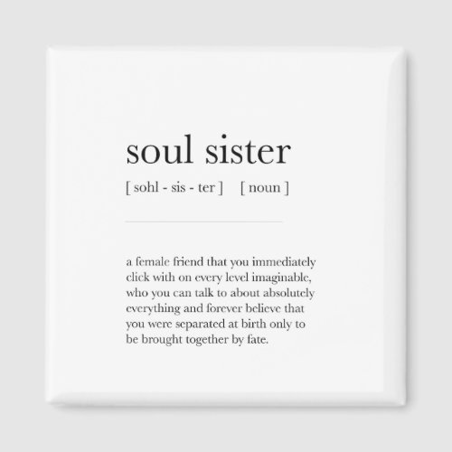 soul sister Definition Meaning Dictionary Art Deco Magnet