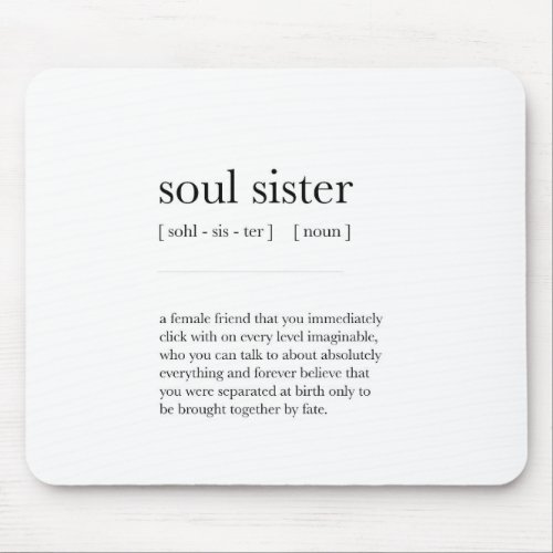 soul sister Definition Meaning Dictionary Art Deco Mouse Pad
