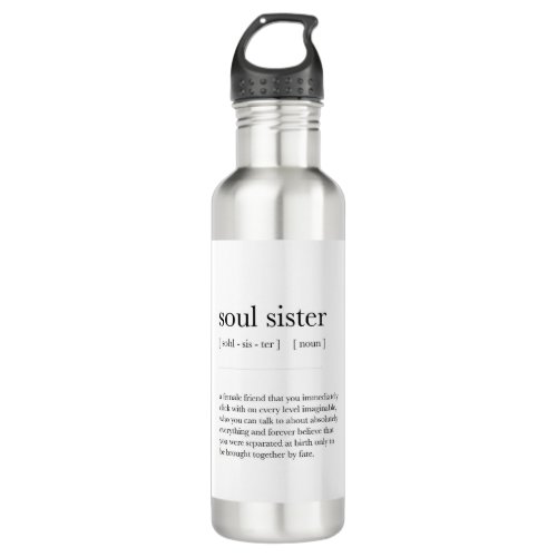 soul sister Definition Meaning Dictionary Art Deco Stainless Steel Water Bottle