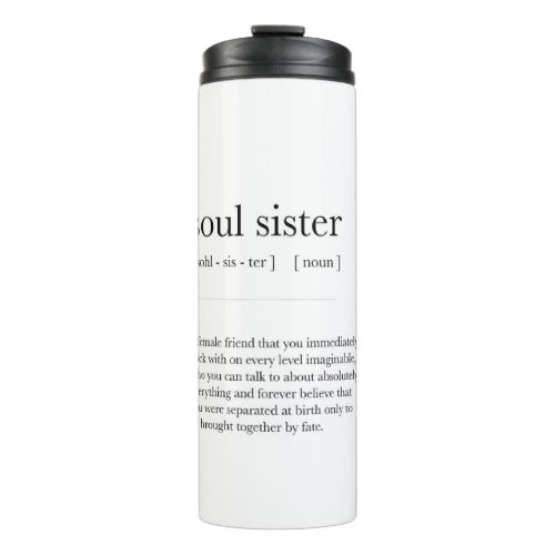 soul sister Definition Meaning Dictionary Art Deco Thermal Tumbler