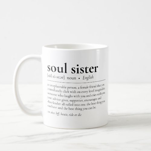 Soul Sister Definition Meaning of Best Friends Mug