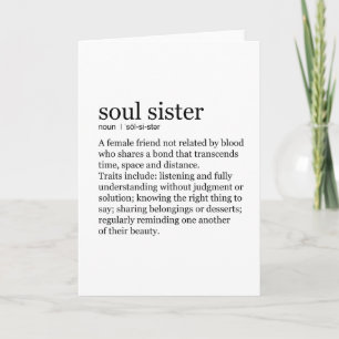 Soul Sister dictionary definition greeting card