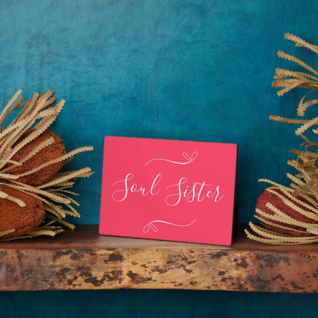 Soul Sister Hot Pink Modern Minimal Plaque (Side)